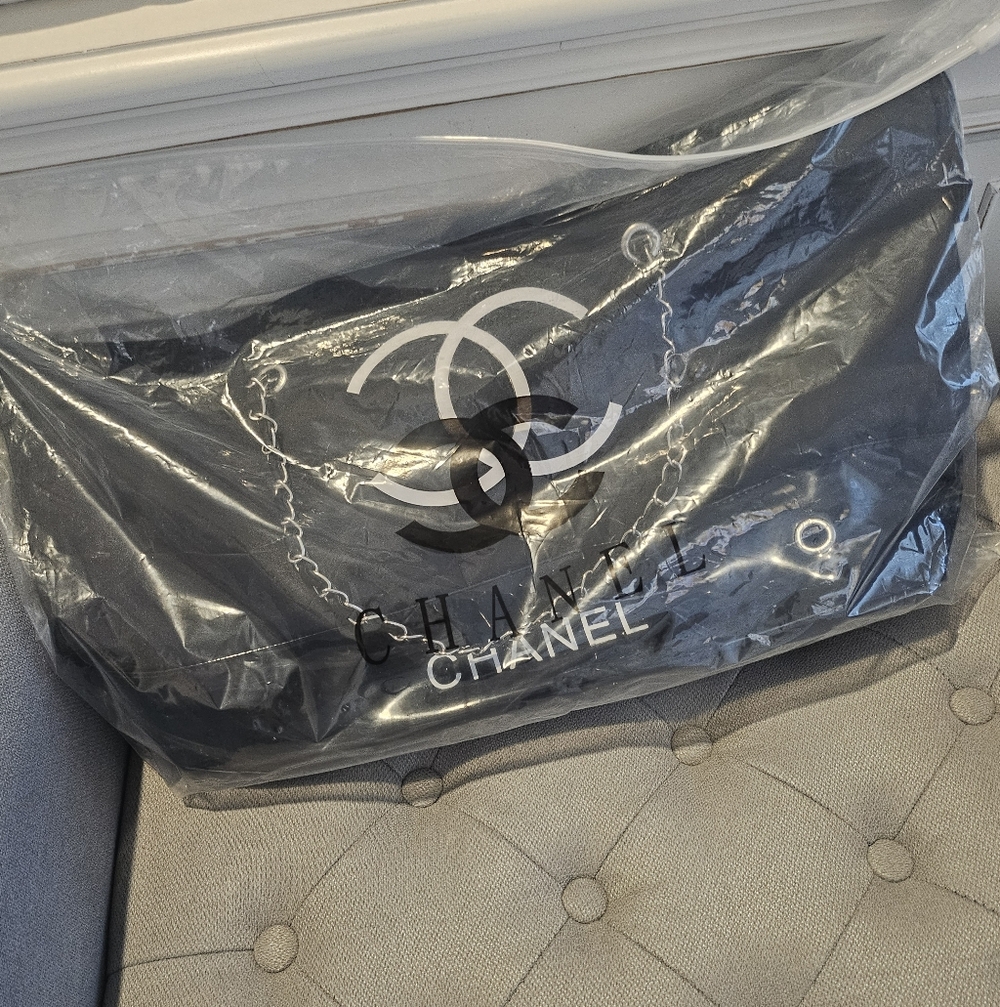 CHANEL GWP Black and Silver Chain-Handle Logo Tote - Picture 10 of 12